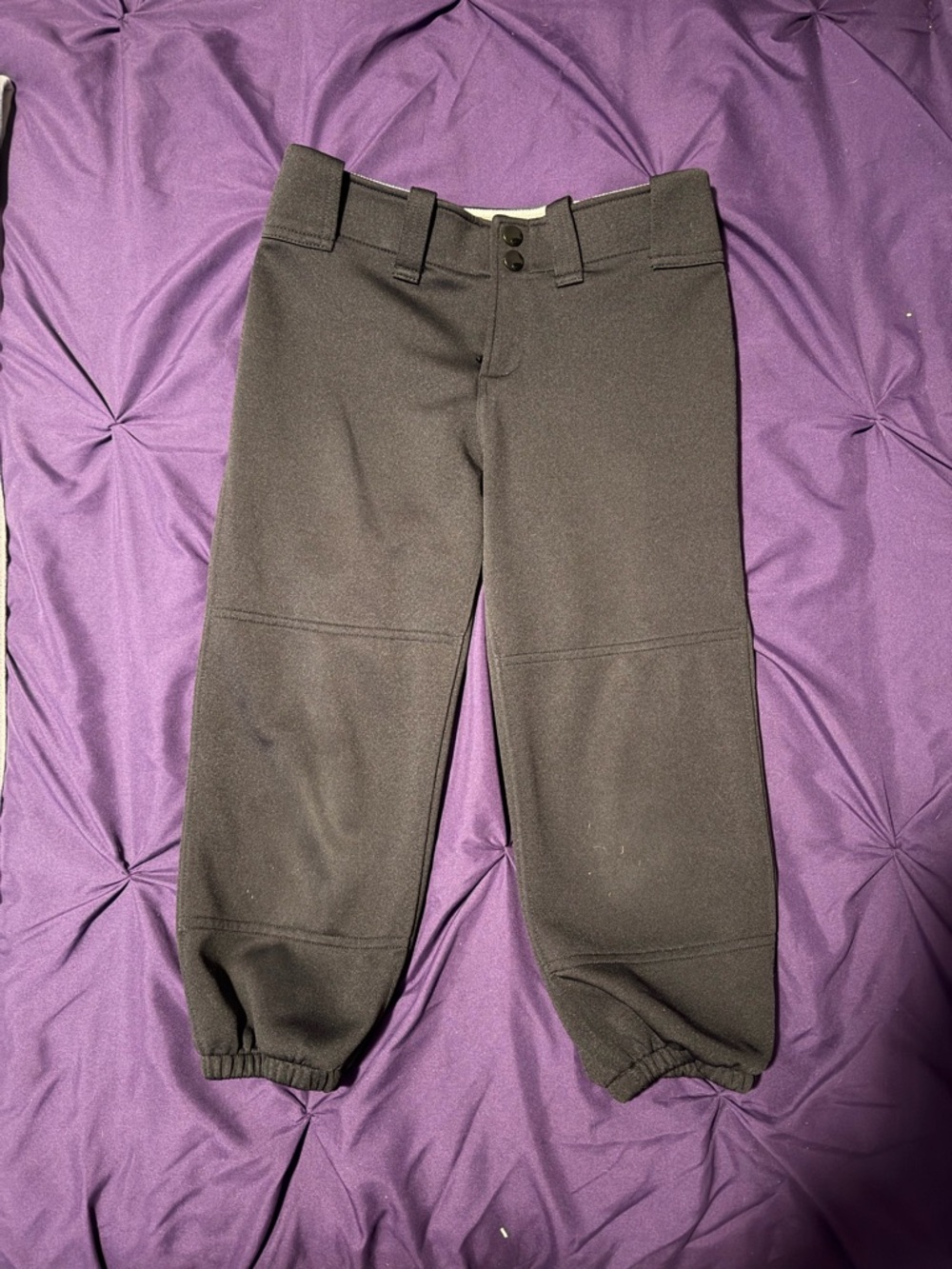 Girls Black Youth Large Athletic Softball Pants